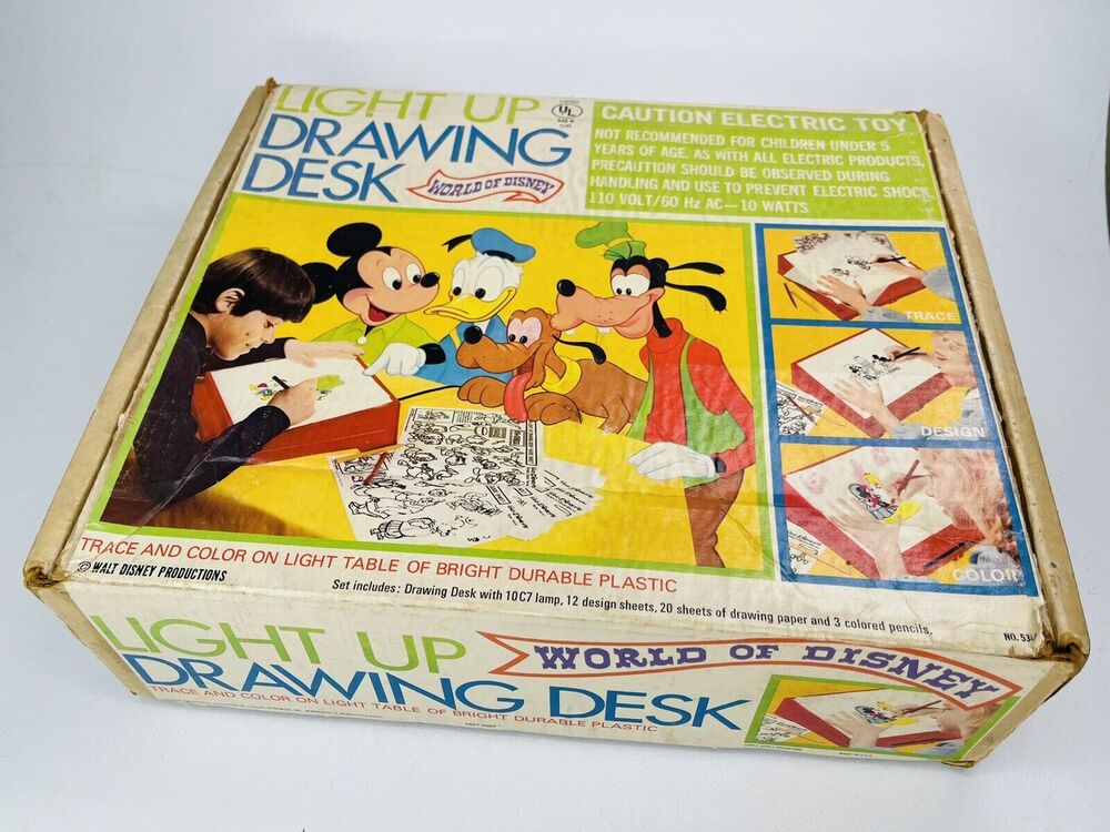 Vintage Disney Light Up Drawing Desk Box World Of Arts & Crafts